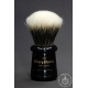 "The Basket" 26mm Fan Shape - White Badger Hair Shaving Brush in Faux Ebony - Front View