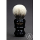 "The Jewel" 28mm Bulb Shape - White Badger Hair Shaving Brush in Faux Ebony - Back View