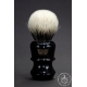 "The Jewel" 28mm Bulb Shape - White Badger Hair Shaving Brush in Faux Ebony - Front View