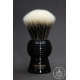"The Keyhive" 26mm Fan Shape - White Badger Hair Shaving Brush in Faux Ebony - Back View