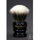 "The Stocky" 31mm Fan Shape - White Badger Hair Shaving Brush in Faux Ebony - Front View