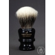 "The Marshal" 26mm Fan Shape - White Badger Hair Shaving Brush in Faux Ebony - Back View
