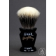 "The Onyx" 26mm Fan Shape - White Badger Hair Shaving Brush in Faux Ebony