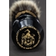 "The Marshal" 24mm Fan Shape - White Badger Hair Shaving Brush in Faux Ebony